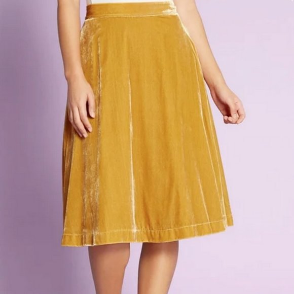 Yellow Velvet Modcloth Skirt - Picture 1 of 1